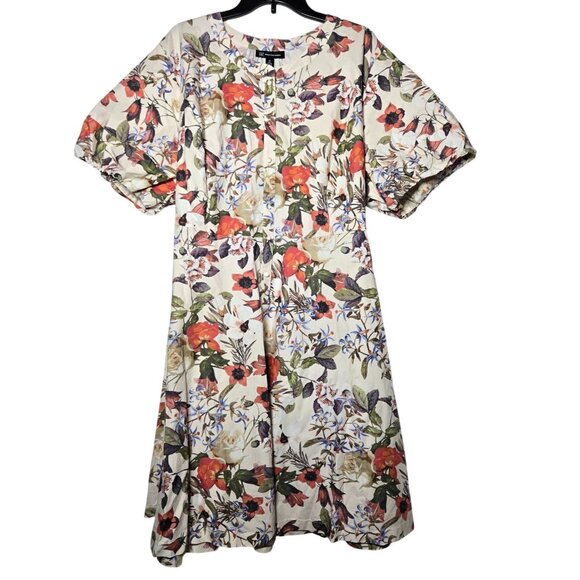 INC International Concepts Floral Midi Dress Plus 4X Boho Cottage Whimsical NWT - Picture 1 of 12